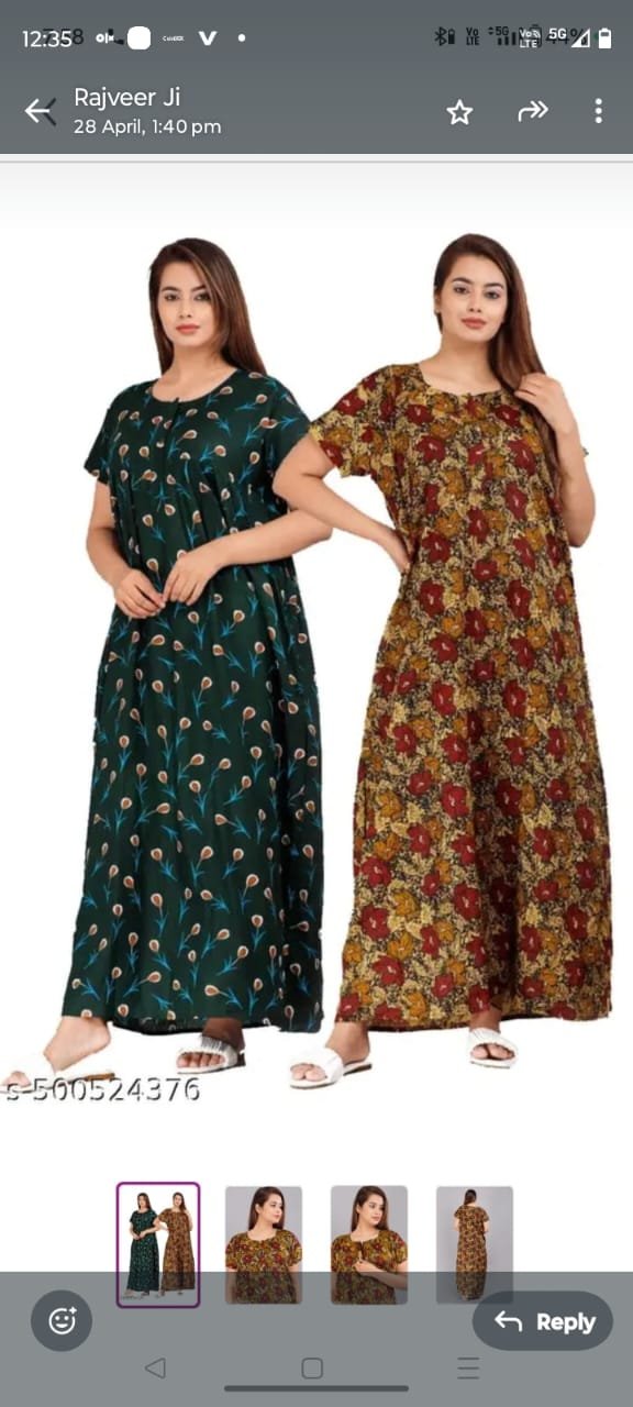 Womens Cotton Nighty Wholesale 2 Womens Cotton Nighty Wholesale - Image 2