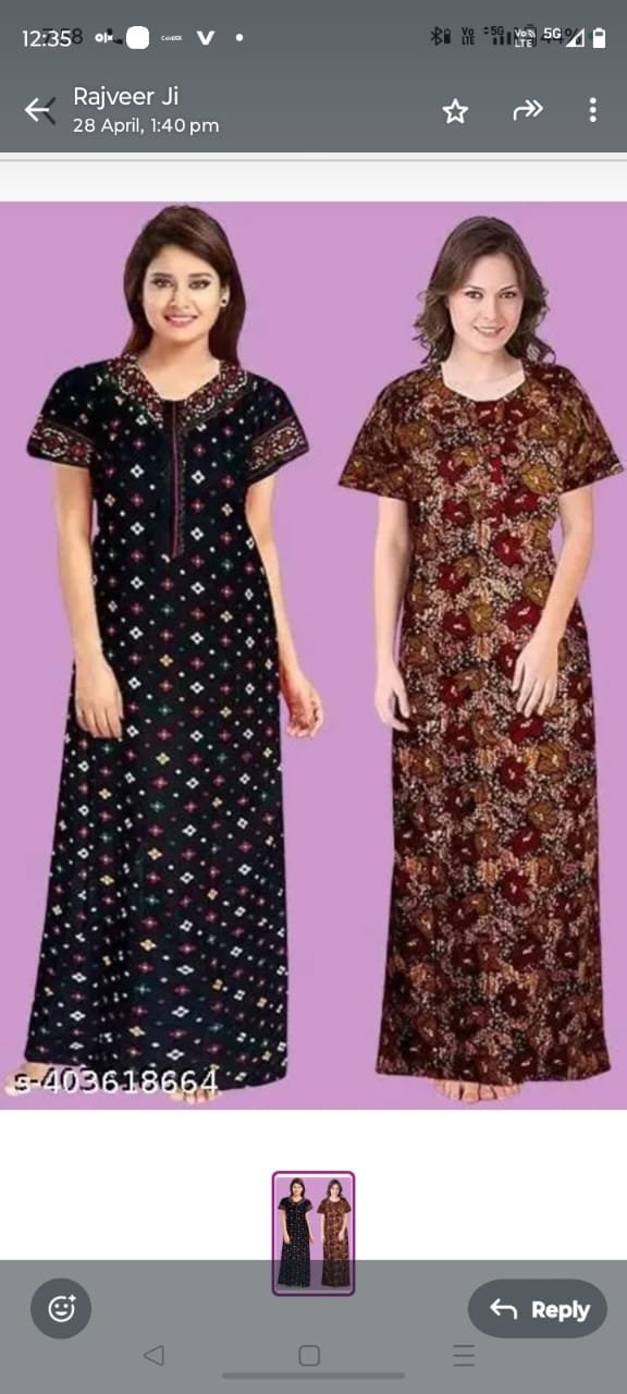 Womens Cotton Nighty Wholesale 3 Womens Cotton Nighty Wholesale - Image 3