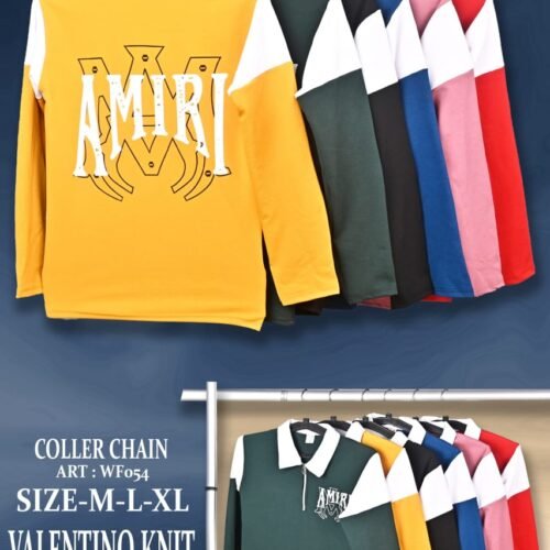 Valentino lycra Full sleeves collar tshirt WHOLESALE
