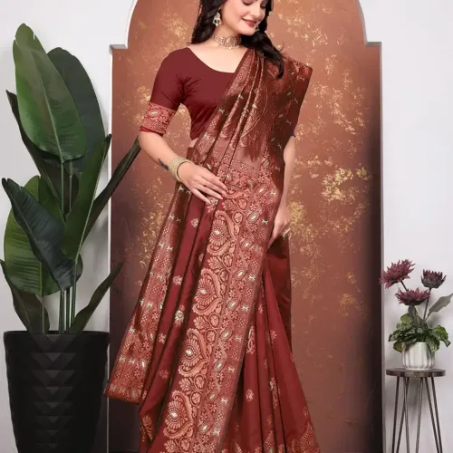 Embellished Bollywood Silk Blend Saree