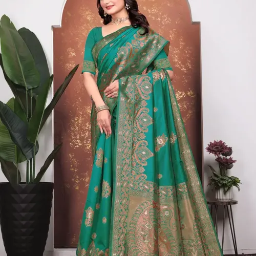 Embellished Bollywood Silk Blend Saree