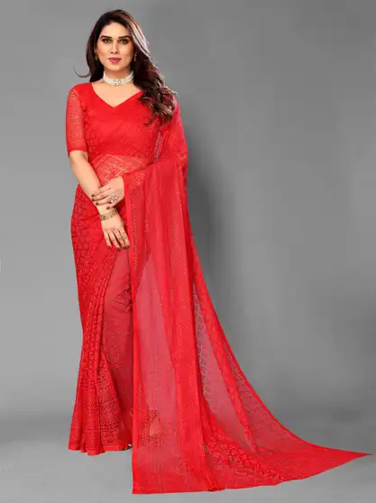 Self Design Bollywood Net Saree 2 Self Design Bollywood Net Saree