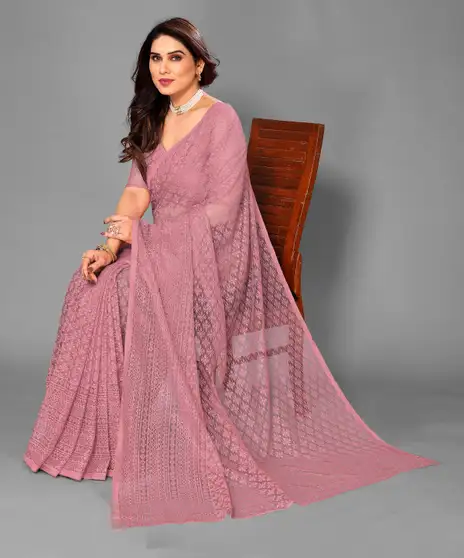 Self Design Bollywood Net Saree 5 Self Design Bollywood Net Saree