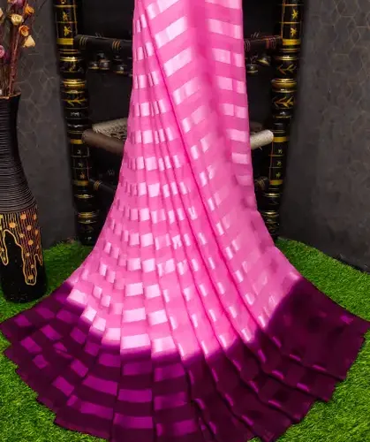 Ombre, Striped, Self Design Bollywood Satin Saree 8 Ombre, Striped, Self Design Bollywood Satin Saree