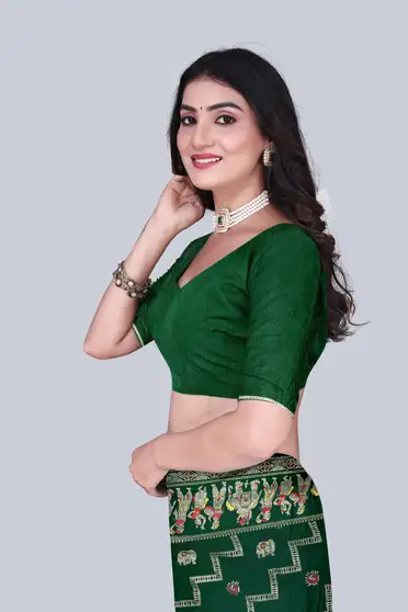 Geometric Print Manipuri Georgette Saree 5 Geometric Print Manipuri Georgette Saree - Image 4