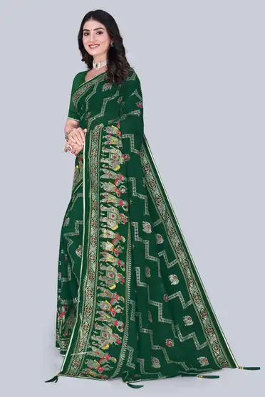 Geometric Print Manipuri Georgette Saree 2 Geometric Print Manipuri Georgette Saree