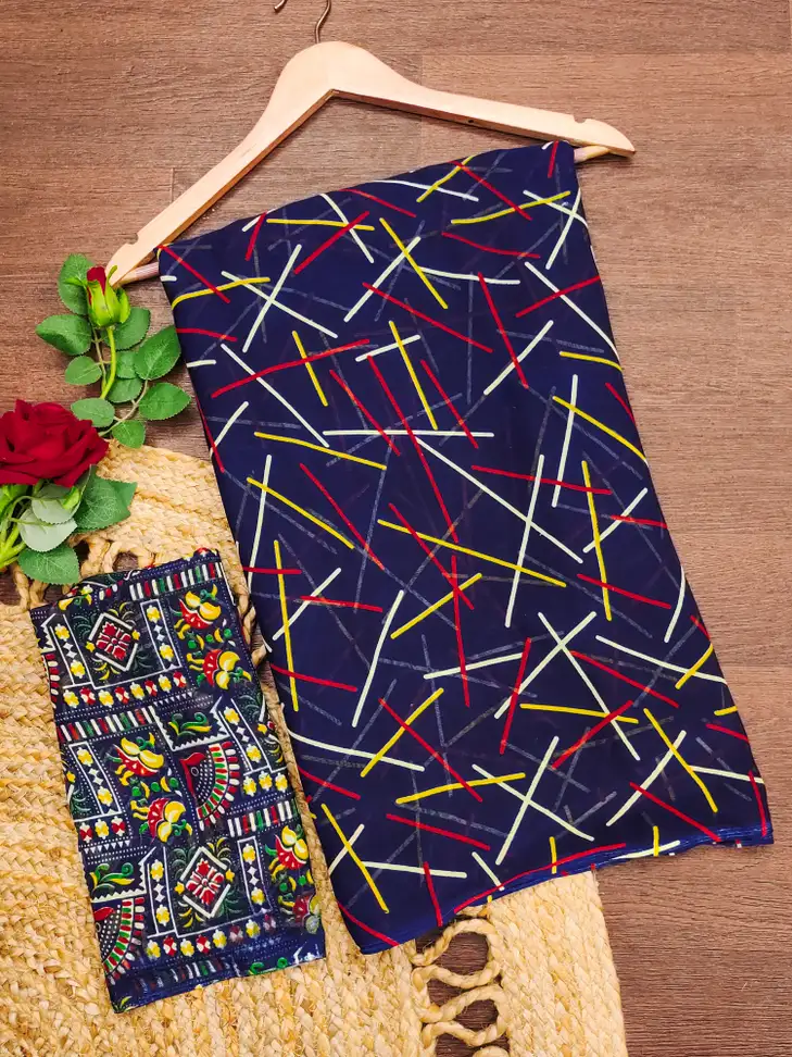 Paisley, Printed Daily Wear Georgette Saree 2 Paisley, Printed Daily Wear Georgette Saree