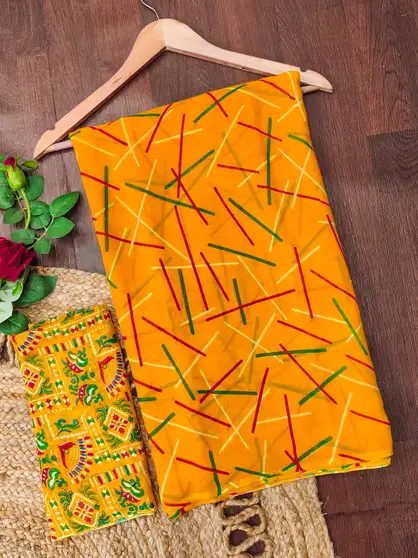 Paisley, Printed Daily Wear Georgette Saree 4 Paisley, Printed Daily Wear Georgette Saree