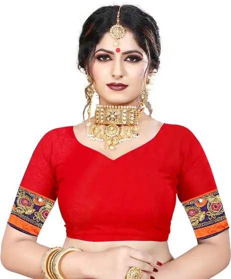 Solid Bollywood Art Silk Saree (Yellow, Red) 6 Solid Bollywood Art Silk Saree (Yellow, Red) - Image 5