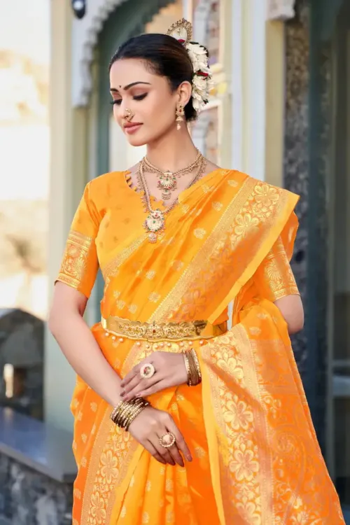 Woven Kanjivaram Silk Blend Saree