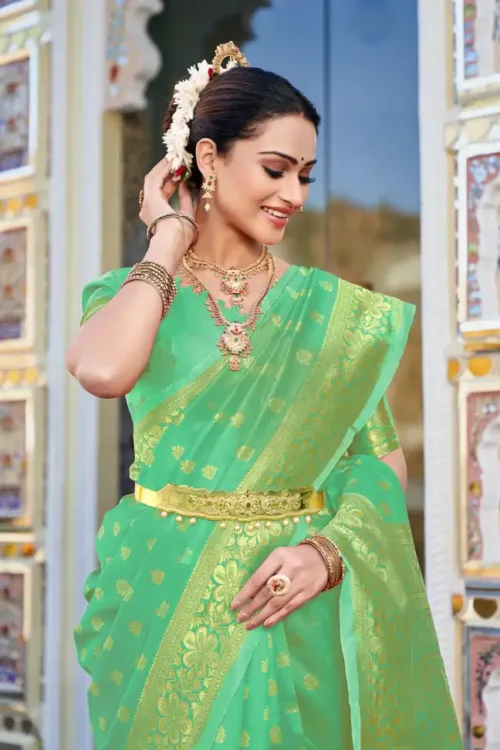 Woven Kanjivaram Silk Blend Saree
