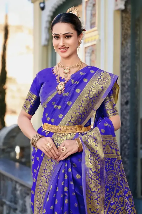 Woven Kanjivaram Silk Blend Saree