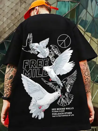 Printed Men Black T-Shirt 2 Printed Men Black T-Shirt