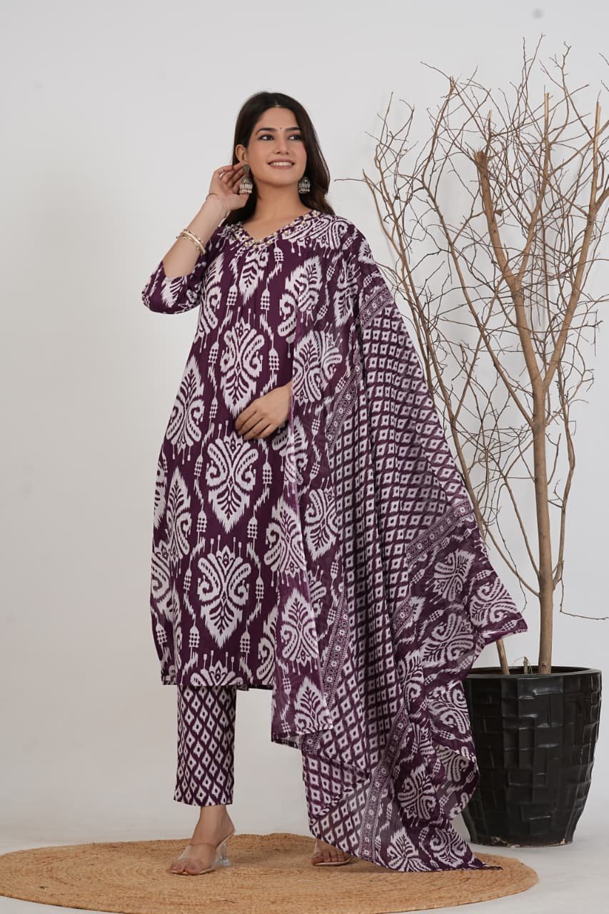 Pure Cotton Pant Set with dupatta wholesale 3 Pure Cotton Pant Set with dupatta wholesale - Image 3