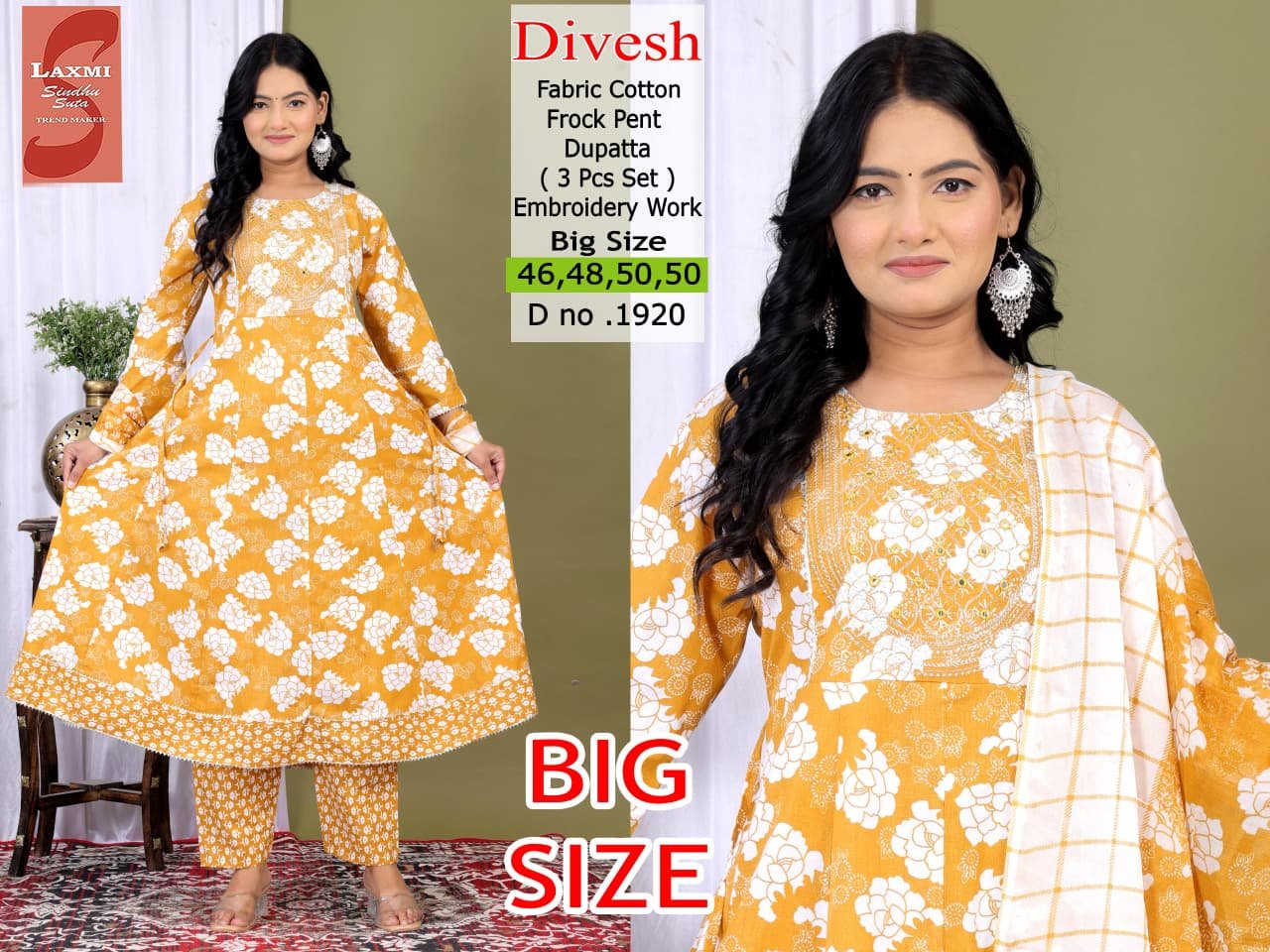 Heavy Anarkali Cotton 40-60 3 pcs sets Wholesale 17 Heavy Anarkali Cotton 40-60 3 pcs sets Wholesale - Image 16