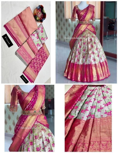 kanjiveram Silk Zari Lehenga With Blouse Wholesale - Image 2