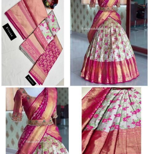 anjiveram Silk Zari Lehenga With Blouse Wholesale