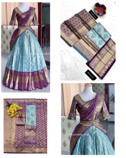 kanjiveram Silk Zari Lehenga With Blouse Wholesale - Image 7