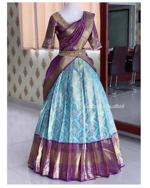 kanjiveram Silk Zari Lehenga With Blouse Wholesale - Image 15