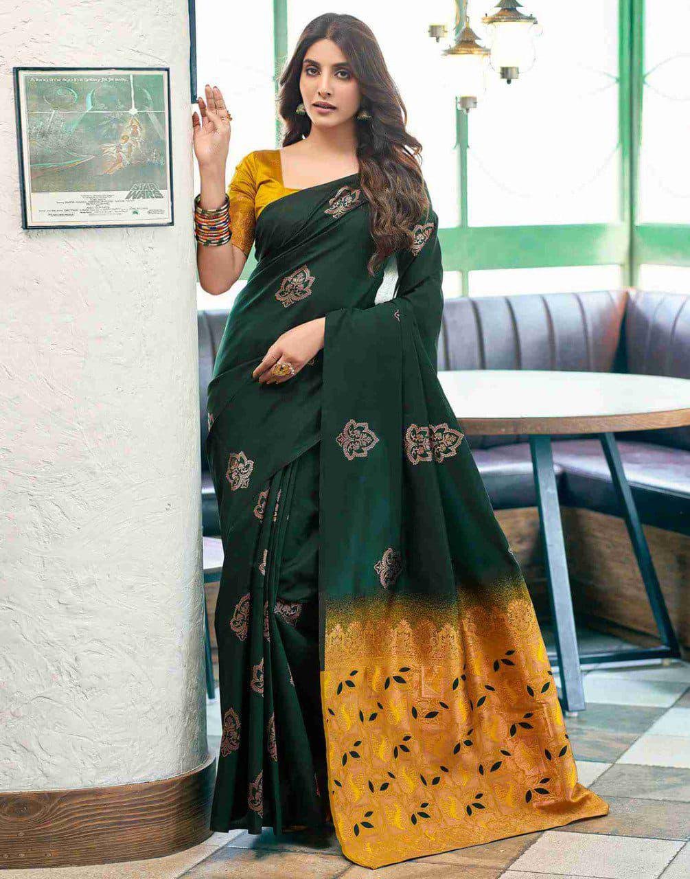 SOFT LICHI SILK CLOTH saree Wholesale 6 SOFT LICHI SILK CLOTH saree Wholesale - Image 6
