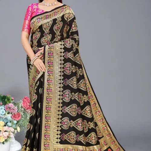 K SALIYA Woven Banarasi Jacquard Saree