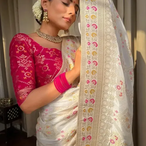 K SALIYA Woven Banarasi Jacquard Saree