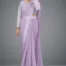ONTIC LIFESTYLE Solid/Plain Bollywood Chiffon, Georgette Saree (Purple)