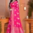 ALMEDA Embellished Banarasi Jacquard Saree (Pink)