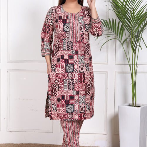 Printed Cotton 2-Piece pant set 9 661 2 | VastrMitr