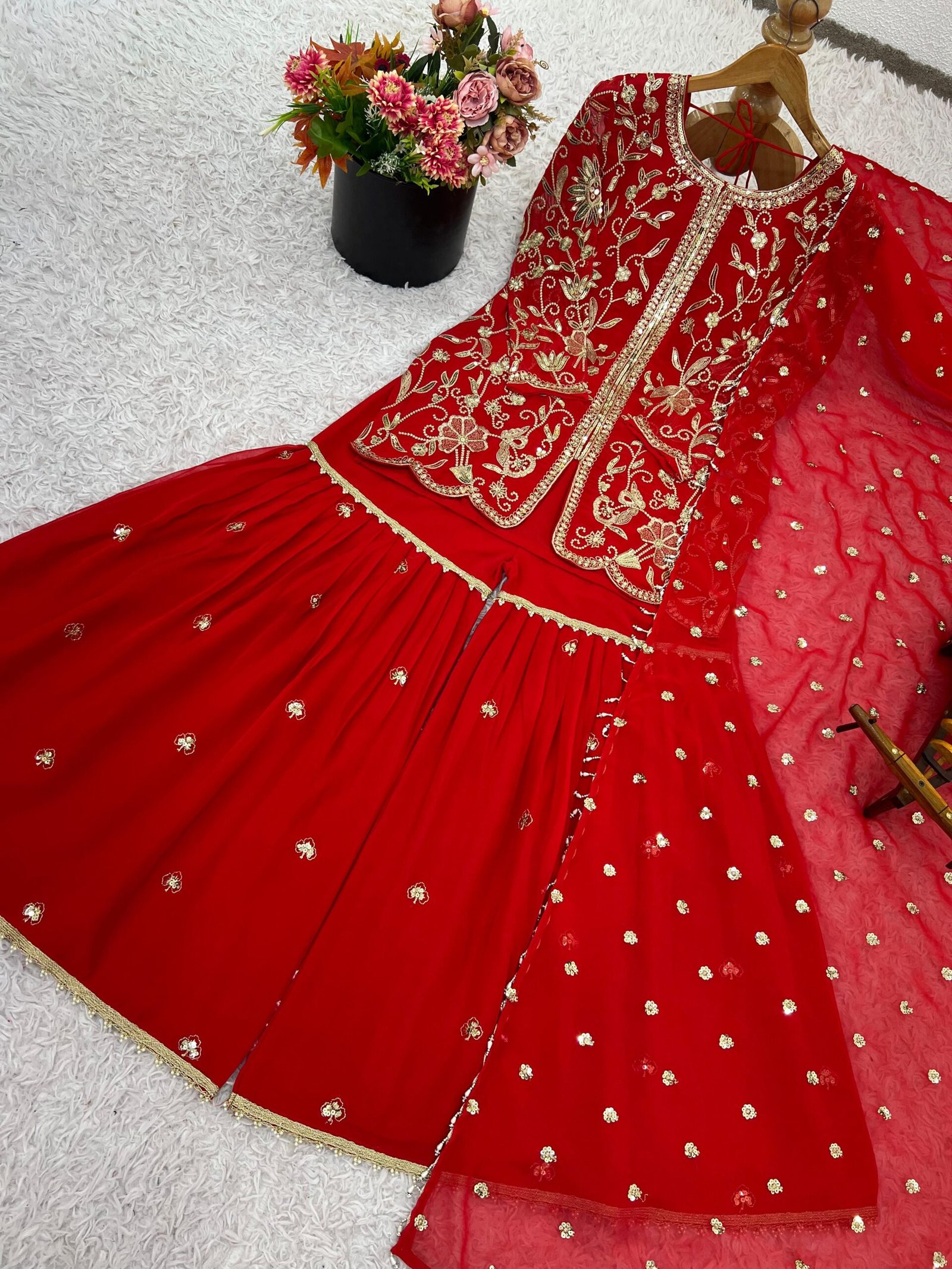 Presenting New Designer Party Wear Look Top-Plazzo and Dupatta With Heavy Embroidery Work 7 Presenting New Designer Party Wear Look Top-Plazzo and Dupatta With Heavy Embroidery Work - Image 6