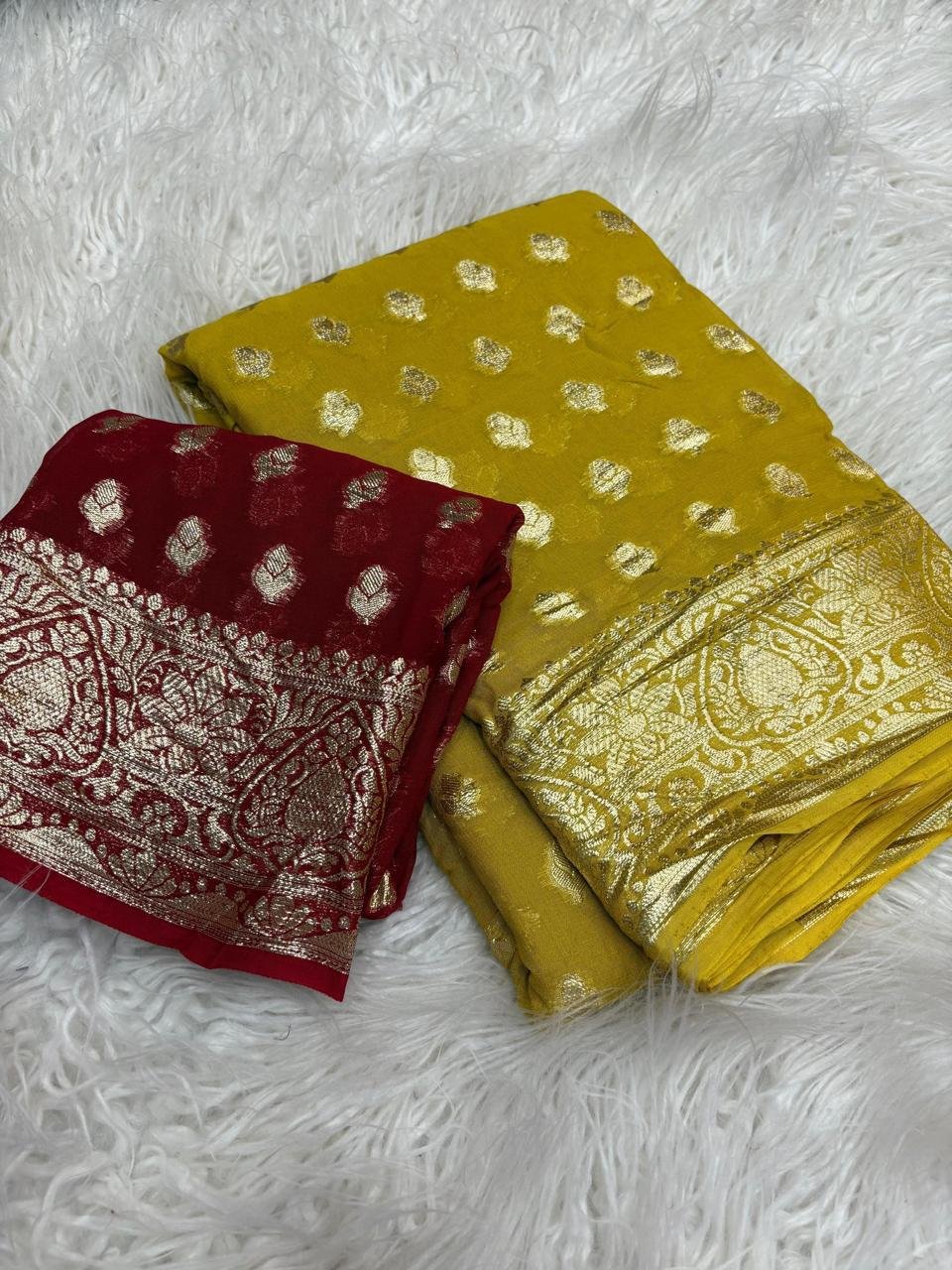 Pure viscose Georgette with running blouse saree Wholesale 12 Pure viscose Georgette with running blouse saree Wholesale - Image 12