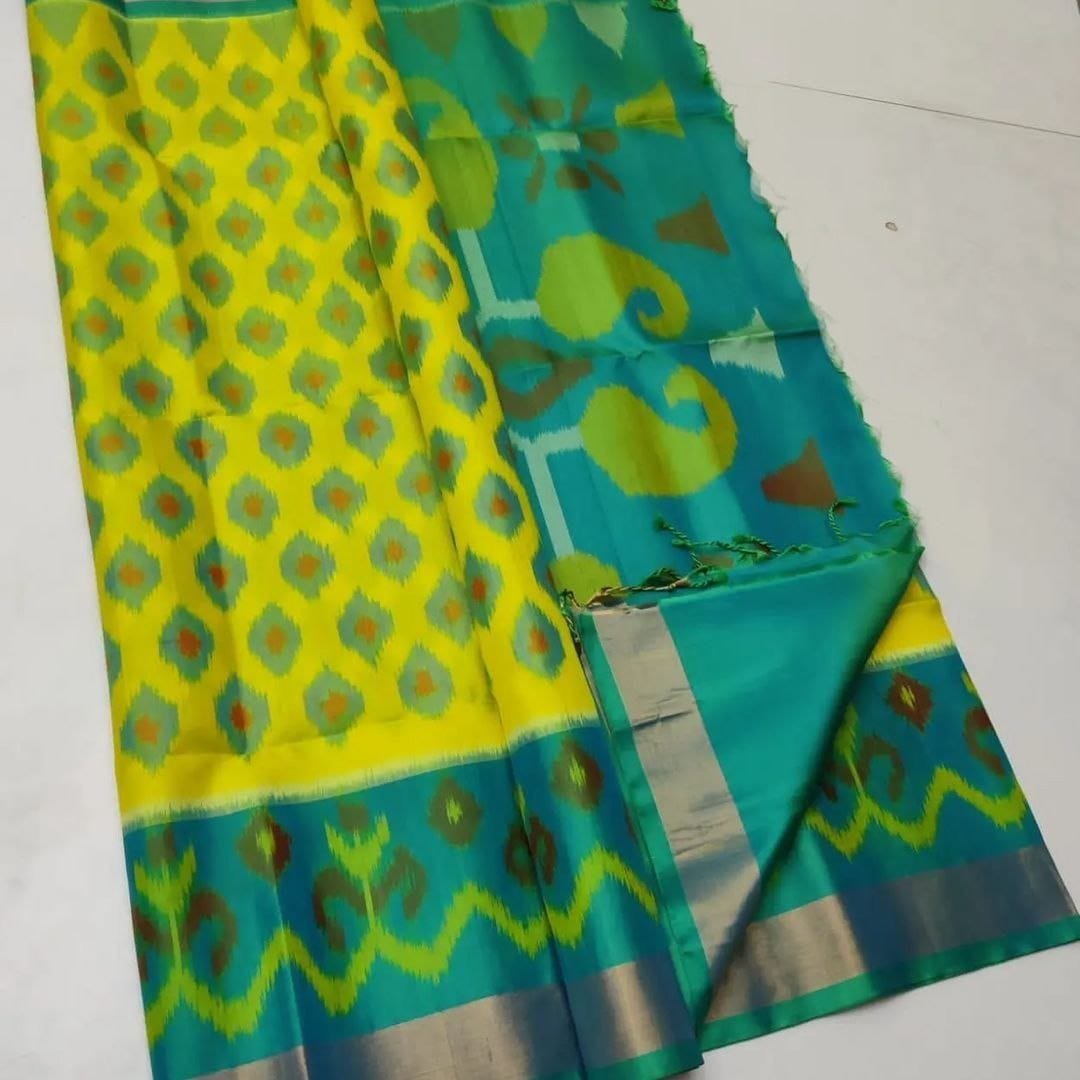 Ikkat Printed Handloom Soft Silk Saree Wholesale 2 Ikkat Printed Handloom Soft Silk Saree Wholesale - Image 2