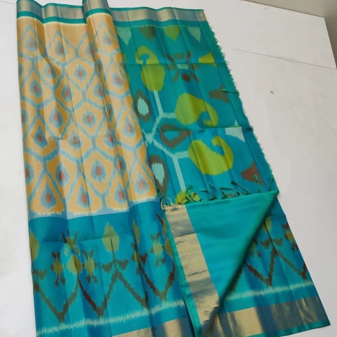 Ikkat Printed Handloom Soft Silk Saree Wholesale 3 Ikkat Printed Handloom Soft Silk Saree Wholesale - Image 3