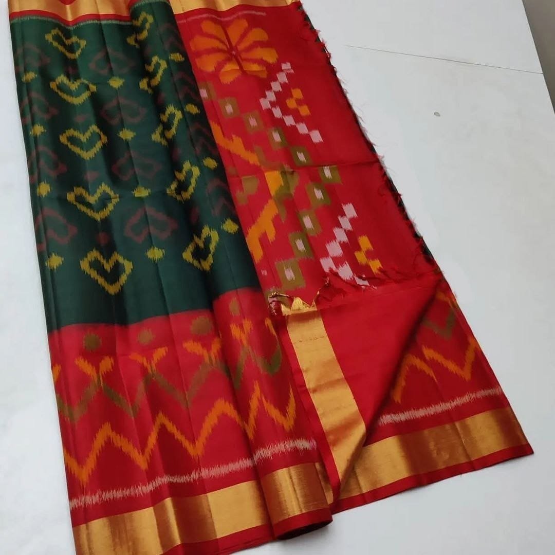 Ikkat Printed Handloom Soft Silk Saree Wholesale 4 Ikkat Printed Handloom Soft Silk Saree Wholesale - Image 4