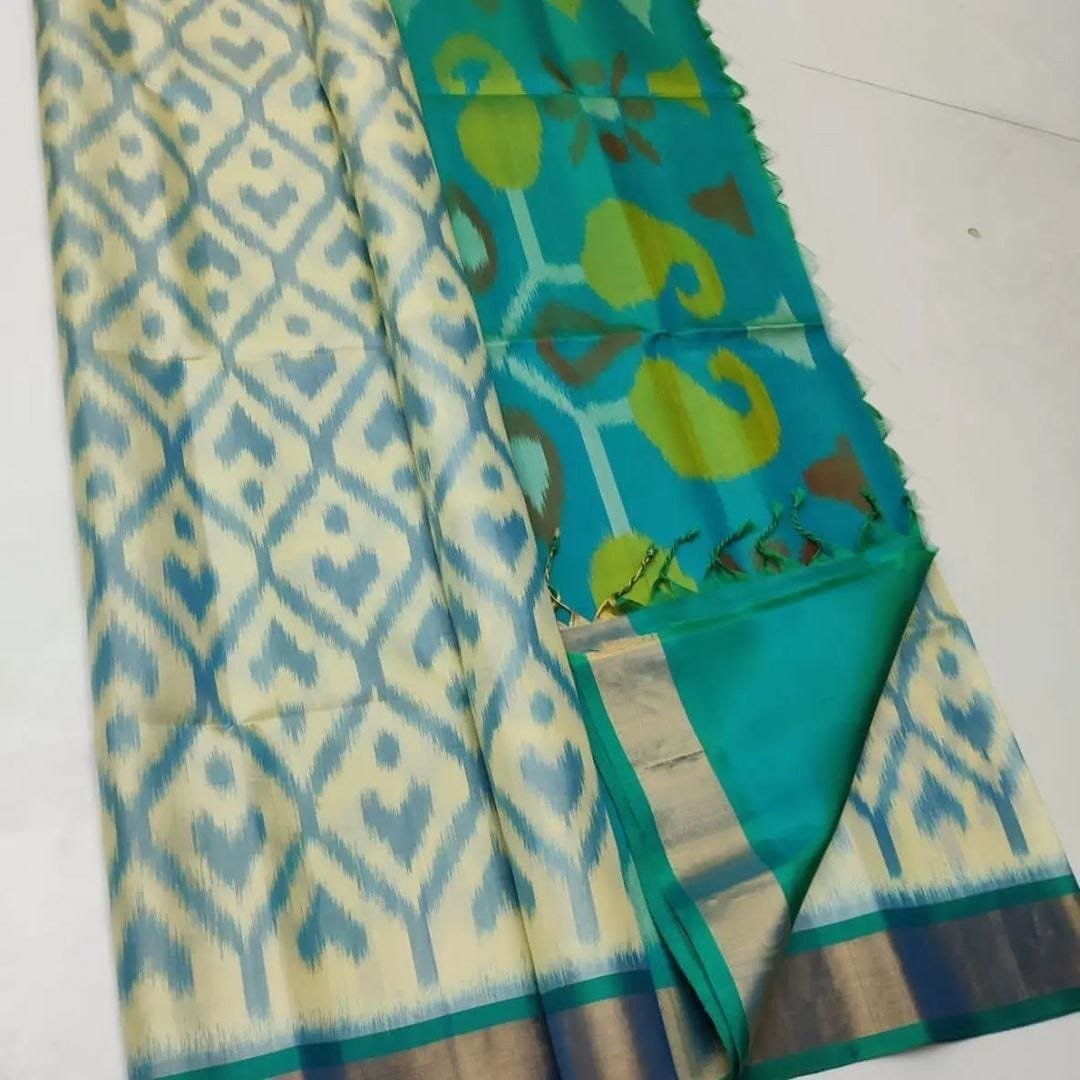 Ikkat Printed Handloom Soft Silk Saree Wholesale 9 Ikkat Printed Handloom Soft Silk Saree Wholesale - Image 9
