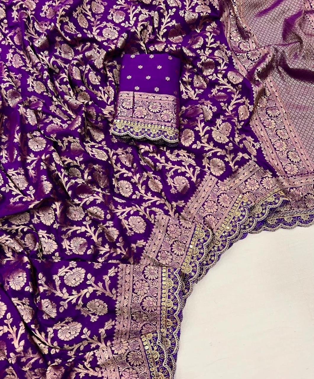 Beautiful Jacquard Weaving Litchi Silk Saree Wholesale 2 Beautiful Jacquard Weaving Litchi Silk Saree Wholesale