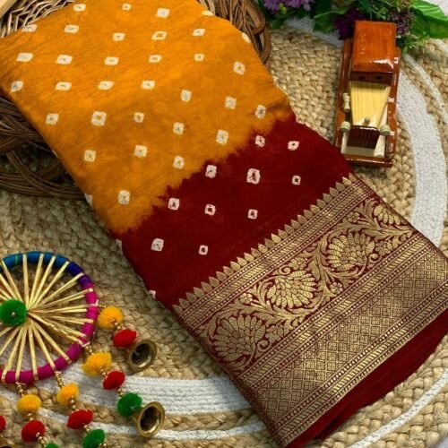 New Kanjivaram Bandhani Saree Wholesale