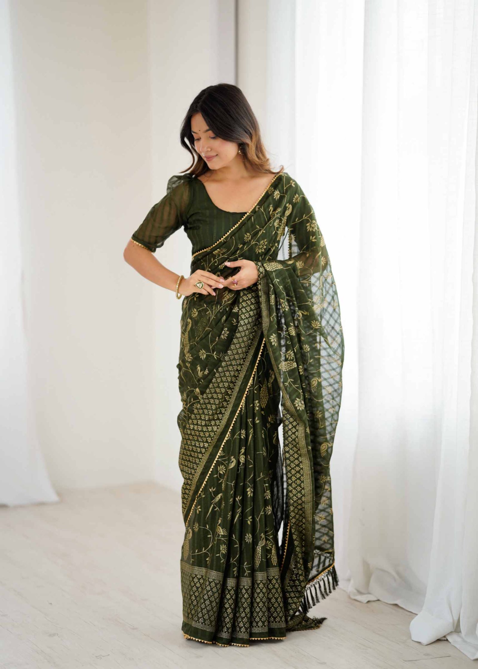 Georgette pattu saree with embroidery work wholesale deal 7 Georgette pattu saree with embroidery work wholesale deal - Image 6