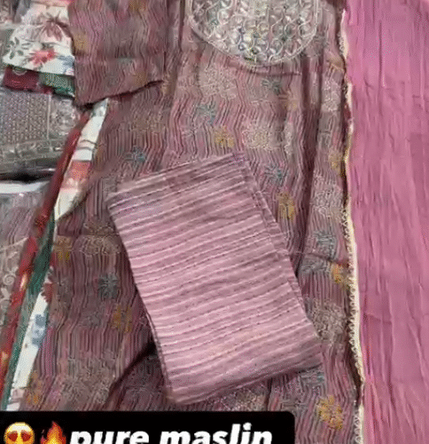 women Pure Heavy Muslin 3-piece sets Wholesale 4 women Pure Heavy Muslin 3-piece sets Wholesale