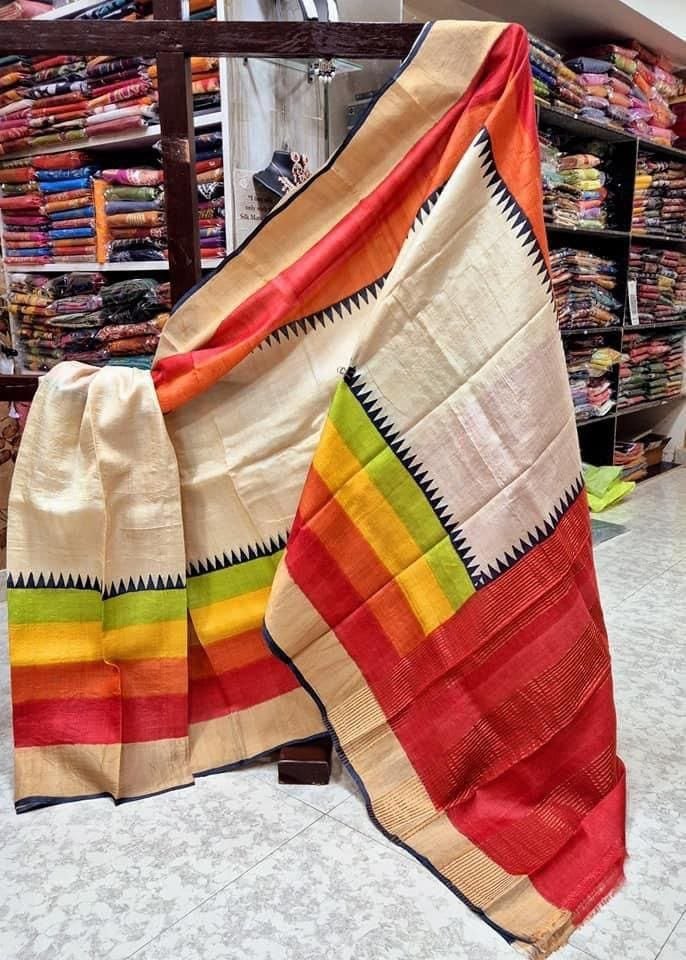 Handpainted Tussar KANCHI SILK SAREES Wholesale 2 Handpainted Tussar KANCHI SILK SAREES Wholesale - Image 2