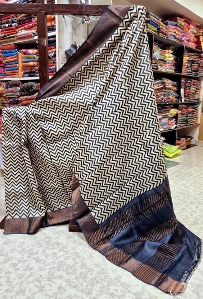 Handpainted Tussar KANCHI SILK SAREES Wholesale 4 Handpainted Tussar KANCHI SILK SAREES Wholesale - Image 4