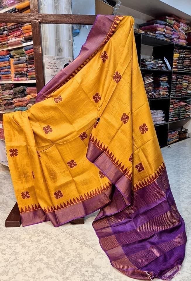 Handpainted Tussar KANCHI SILK SAREES Wholesale 6 Handpainted Tussar KANCHI SILK SAREES Wholesale - Image 6