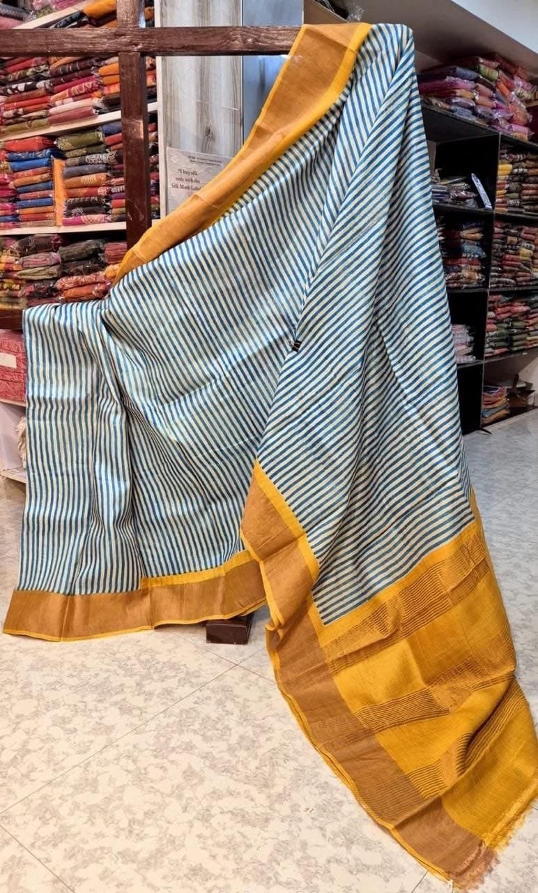 Handpainted Tussar KANCHI SILK SAREES Wholesale 12 Handpainted Tussar KANCHI SILK SAREES Wholesale - Image 12