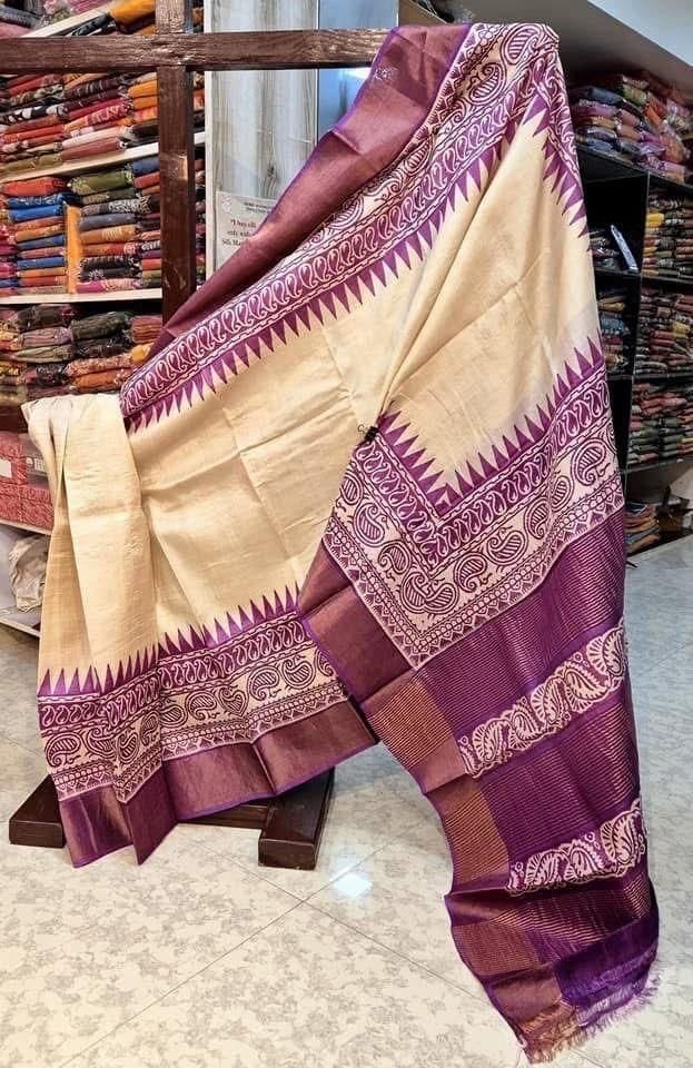 Handpainted Tussar KANCHI SILK SAREES Wholesale 14 Handpainted Tussar KANCHI SILK SAREES Wholesale - Image 14