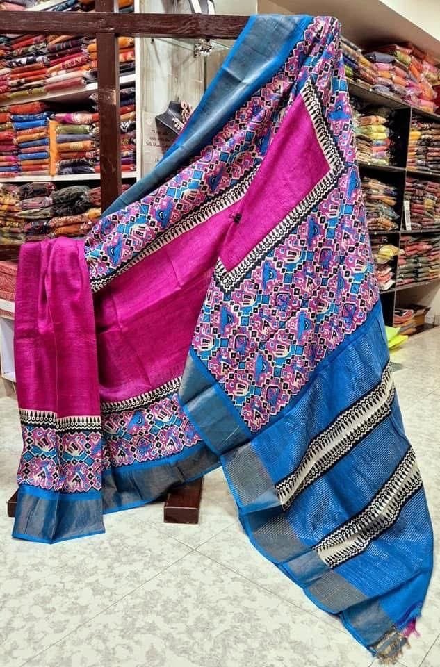 Handpainted Tussar KANCHI SILK SAREES Wholesale 20 Handpainted Tussar KANCHI SILK SAREES Wholesale - Image 20