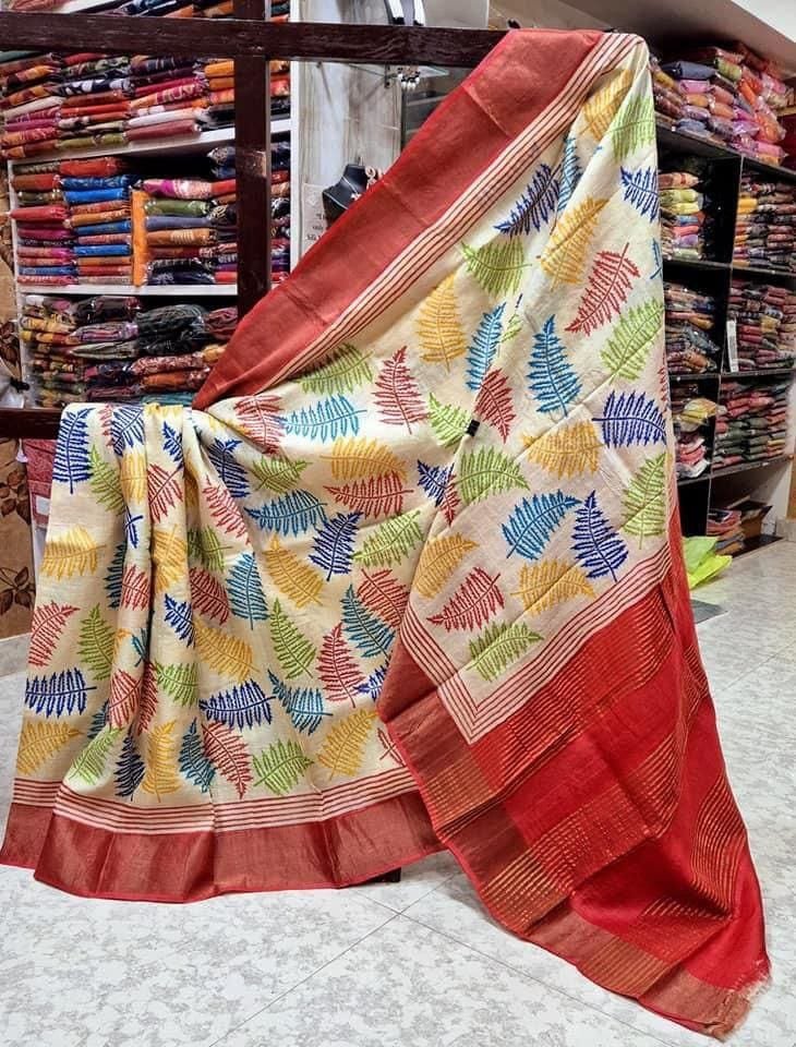 Handpainted Tussar KANCHI SILK SAREES Wholesale 22 Handpainted Tussar KANCHI SILK SAREES Wholesale - Image 22