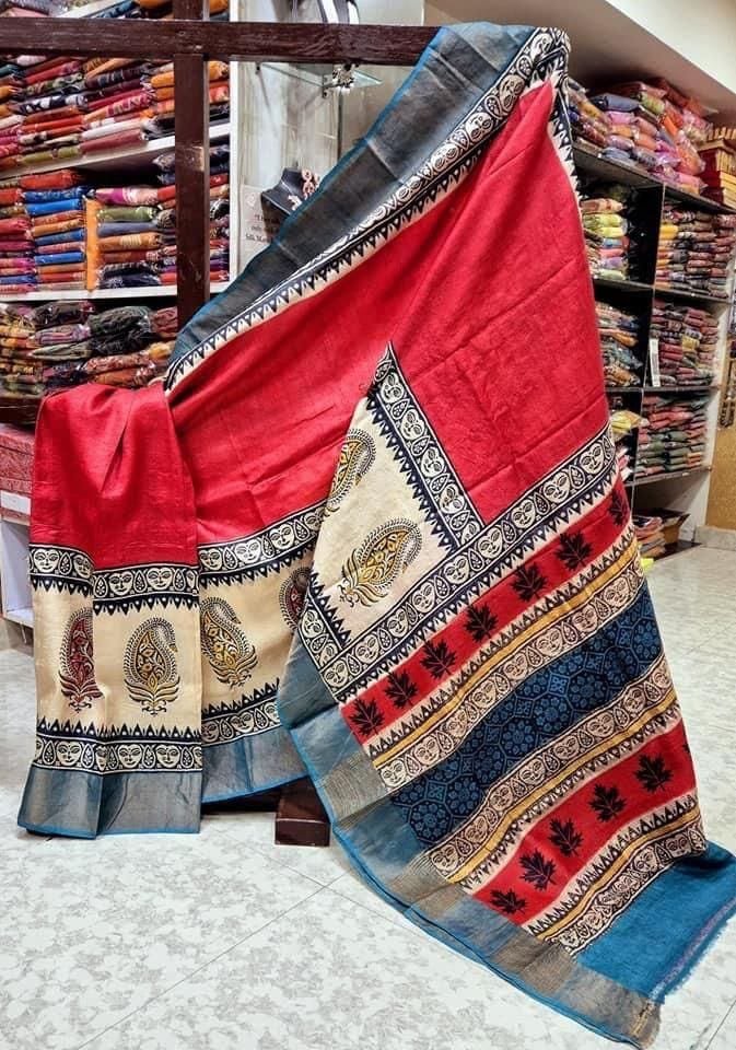 Handpainted Tussar KANCHI SILK SAREES Wholesale 27 Handpainted Tussar KANCHI SILK SAREES Wholesale - Image 27