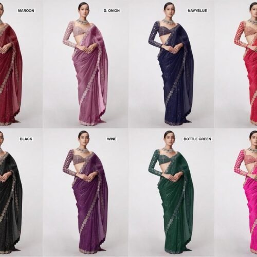 Full Saree Of Heavy quality Faux Georgette Wholesale