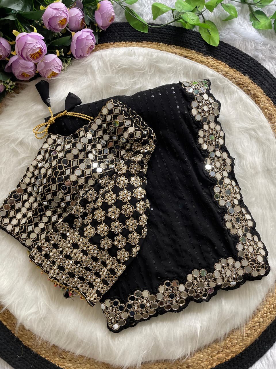 Full Saree Of Heavy quality Faux Georgette Wholesale 10 Full Saree Of Heavy quality Faux Georgette Wholesale - Image 10