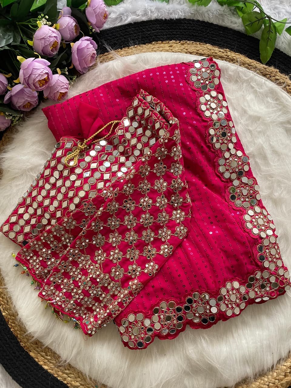 Full Saree Of Heavy quality Faux Georgette Wholesale 15 Full Saree Of Heavy quality Faux Georgette Wholesale - Image 15